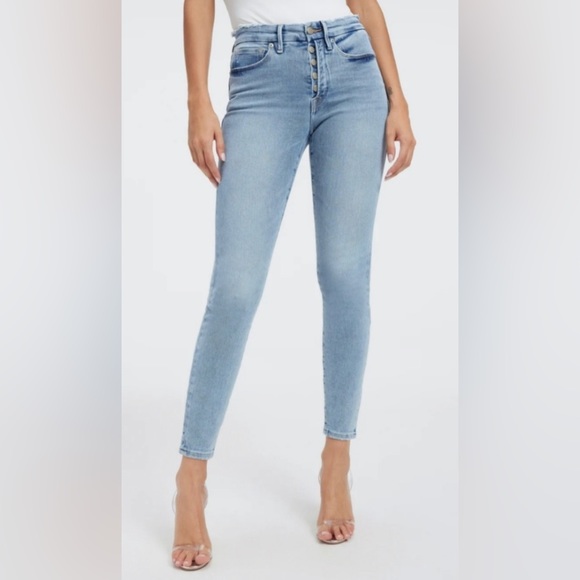 ⭐️ Good American GOOD LEGS distressed waist sculpting Jean NWT - Picture 2 of 10